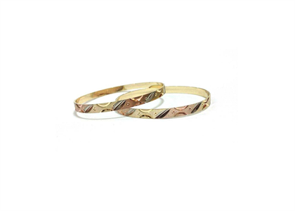 Three Tone Plated | Diamond Cut Bangles